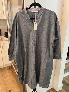 New with tags mar/sea shirt dress cotton  Chambray Shirt Dress - Blue gray